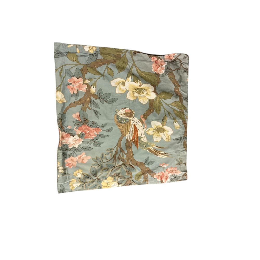 Pottery Barn ARIANNE Blue Birds Euro Square Pillow Sham Chinoiserie Organic